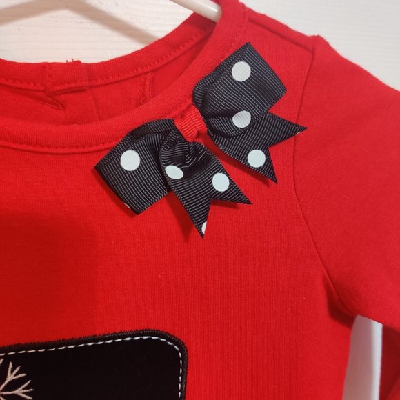 Rare Editions Girls 9M Snowman Christmas Red Top Long Sleeve Holiday NWT - Picture 3 of 7